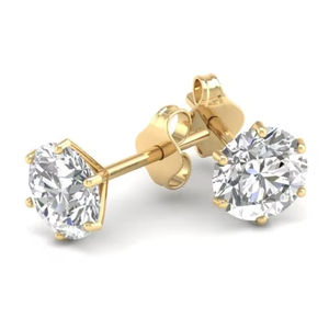 Reyes Minimalist ทองคำ14K สีเหลืองทอง925เงินสเตอร์ลิง2.6Ct ตัดเพชรโมอิสซาไนต์สุกใสสำหรับเป็นของขวัญเครื่องประดับที่ดี - Product Image 1