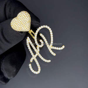 Conjunto de Collar con Colgante de Diamante Moissanite de Grado Brillante Premium al por Mayor, Piedra en Forma de Corazón, Cadena Ajustable, Unisex, Compromiso, Moda - Product Image 1