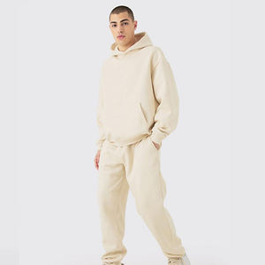 Pull à capuche coupe ajustée pour homme, survêtement d'hiver en coton épais, pour un jogging confortable, 100% coton, design streetwear - Product Image 1