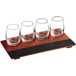 Étagère en verre en bois et support de service de bière étagère de stockage Design unique couleur personnalisable au prix le plus bas de l'inde - Product Image 3