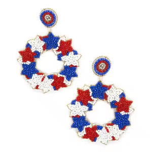 Pendientes bordados en forma de flor multicolor Joyas artesanales vibrantes con intrincados pendientes de diseño floral de La India - Product Image 1