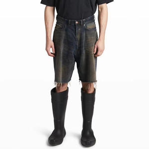 Short de survêtement décontracté à blocs de couleurs pour hommes Vente en gros Taille élastique Tissu coton éponge français Poches Cordon de serrage à la taille - Product Image 6