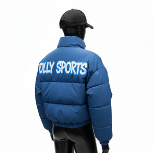 Chaqueta Acolchada para Mujer, Tejido de Poliéster Premium, Diseño de Paneles Acolchados, Azul Negro, Logotipo Personalizado con Transferencia de Calor, Chaqueta Acolchada para Mujer - Product Image 5