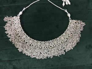 Bulk Indian Fashion Cheap Jewelry for Party <b>Silver</b> Crystal Choker Jewelry <b>Set</b> - Product Image 4
