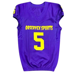 Camiseta de fútbol americano de diseño personalizado precio al por mayor para adultos hombres conjuntos transpirables impresos por sublimación de secado rápido - Product Image 2
