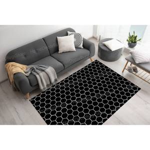 Tapis à motif nid d'abeille, tapis noir, tapis à motif géométrique, tapis modernes, cadeau de pendaison de crémaillère, tapis doux non tissé - Product Image 2
