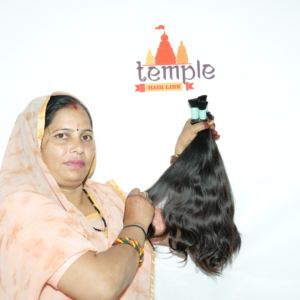 Cabello crudo indio virgen Temple, procesamiento químico de trama a granel, sin trenzado al por mayor, cutícula alineada, cabello humano - Product Image 5