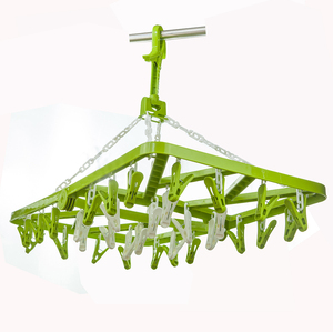 Đa-Clip Clothesline 32 <span class=keywords><strong>Pegs</strong></span> Có Thể Thu Vào Kẹp Quần Áo Khô Giá Vớ Đồ Lót Nhà Khô Kẹp Quần Áo Nhựa Có Thể Gập Lại Móc Áo - Product Image 1