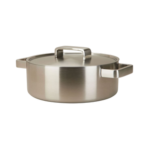 Marmite en acier inoxydable de haute qualité Casserole polie argentée brillante avec poignées moulées et couvercle décoratif - Product Image 2