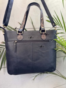 Bolso de cuero de piel de vaca bolso de mano de cuero de Color Negro Bolso de mano gitano bohemio nuevo diseñador hecho a mano mujeres uso Bolso multiusos - Product Image 3