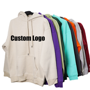 เสื้อฮู้ดดี้ผ้าฟลีซคอตตอน 100% สกรีนลายขายส่ง สำหรับผู้ชายและผู้หญิง สไตล์ลำลอง ทรงโอเวอร์ไซส์ ปักโลโก้ตามแบบที่ต้องการ ขายดี - Product Image 1