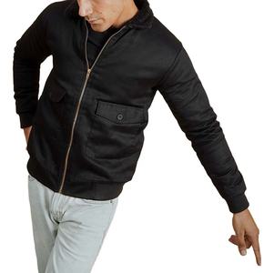 2025 nouveauté hommes Bomber veste léger Polyester tissu Durable solide noir couleur côtes cou Street Style Bomber veste - Product Image 6