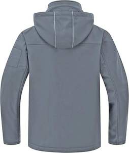 Outdoor Sports Breathable Men <b>Fleece</b> <b>Lined</b> Softshell <b>Jacket</b> Winter Water Repellent Coat With Removable Hood <b>Jacket</b> for man - Product Image 2