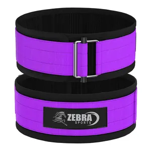 Ceinture d'haltérophilie en nylon de qualité supérieure à verrouillage rapide avec étiquette personnalisée Powerlifting Cross Training pour hommes et femmes 4 pouces de soutien dorsal