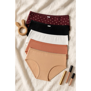 Mid Waist Women's Sexy Lingerie Panties Comfortable Breathable Cotton Bikini Seamless Underwear Everyday Knitted ODM Supply