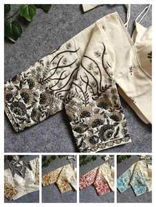 Indien pakistanais exportation qualité femmes exclusif dernière tendance élégant prêt à l'emploi blanc coton Blouse fantaisie mariée ethnique fête - Product Image 3