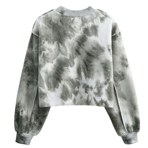Sudadera Corta con Capucha para Mujer, Estampado Personalizado, 100% Algodón, Ecológica, Estilo Oversize con Bajo sin Rematar, Venta al por Mayor - Product Image 4