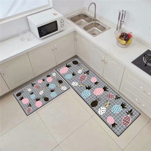 Juego de Alfombrillas de Cocina Florales Personalizables, Material de Terciopelo de Poliéster con Base Antideslizante de Puntos, Alfombrillas Lavables Acolchadas - Product Image 5