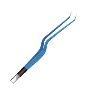 Fórceps bipolares de acero inoxidable reutilizables de 18cm de alta calidad, aprobada por CE bayoneta, accesorio europeo aislado con revestimiento azul - Product Image 1