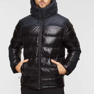 เสื้อแจ็กเก็ตแฟชั่นบุขนสำหรับผู้ชาย, เสื้อโค้ทบุนวมน้ำหนักเบาพร้อมฮู้ดสีพื้นมีซิป - Product Image 3