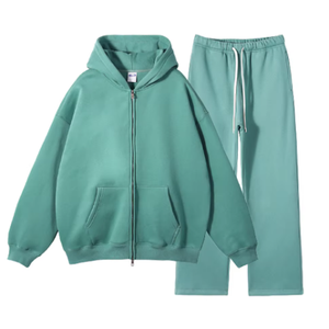 Solid Color Pullover Blank Sweatsuit 2 Piece Sweatpants and Hoodies Set High Quality <b>Plain</b> <b>Tracksuits</b> - Product Image 4