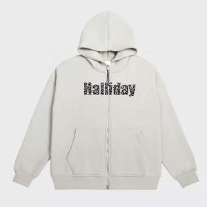 2022 personalizado de los hombres gruesos French Terry Full Zip Hoodie Bedazzled Bling Rhinestone Print Custom Transfer Logo - Product Image 2