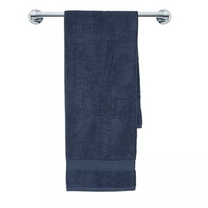 Serviette de bain en coton bleu marine, couleur unie, rectangulaire, moelleuse, tissée, pour usage domestique, adulte - Product Image 6