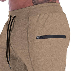 Pantalons pour hommes en gros Pantalons décontractés en tricot pour hommes avec poches zippées Pantalons de jogging personnalisés de couleur unie Pantalons pour hommes de grande taille - Product Image 3