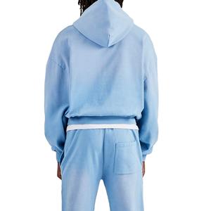 Ensemble de survêtement décontracté pour homme, respirant et confortable, grande taille, ensemble de survêtement à capuche pour homme, 100% coton, survêtement pour homme 2026 - Product Image 4