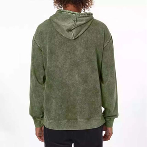 2025 New Solid Men's Acid Wash Hoodies 100% Polyester Customizable Pakistan Winter Street Style Wholesale - Product Image 5