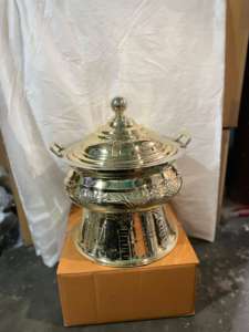 Plato de catering para bodas, acabado de oro rosa de acero inoxidable de alta calidad, plato de frotamiento de comida usado para hoteles y restaurantes - Product Image 6