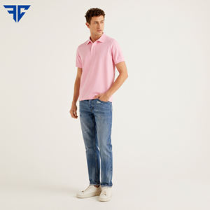 เสื้อโปโลแขนสั้นวินเทจสำหรับผู้ชายเสื้อยืดโพลีเอสเตอร์ถักสีพื้นพิมพ์ลายโลโก้ - Product Image 2