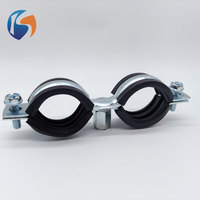 Collier de serrage pour tuyau en acier galvanisé avec doublure en caoutchouc, filetage M7 M8, pour fixation de conduites d'eau