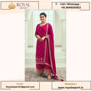 เปิดตัวคอลเลกชันชุดอีดงานเย็บปักถักร้อย Silk Georgette ดีไซน์เนอร์สุดพิเศษรายใหม่โดยรอยัลส่งออก - Product Image 3