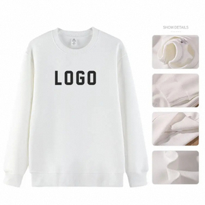 320g Polyester Coton Couleur Unie Col Rond Pull Pull À Manches Longues Personnalisé Hommes Hoodies Sweats de haute qualité - Product Image 2