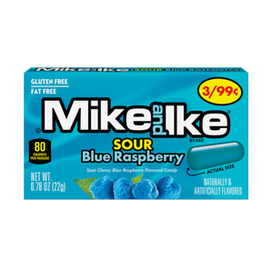 Mike and Ike Blue Raspberry <b>Sour</b> Chewy Candy 24x0.78oz 22g Individually Sealed Bags With Corn Syrup And Modified Food Starch - Product Image 4