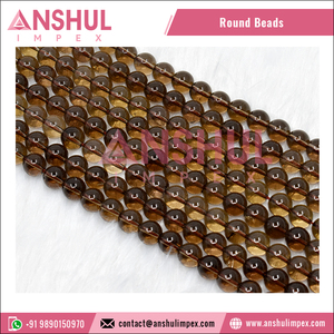 2022 New Arrival Premium Quality 10mm Smoky Quartz Gemstone Round Loose <b>Beads</b>/ <b>Stone</b> <b>Beads</b> From India - Product Image 1