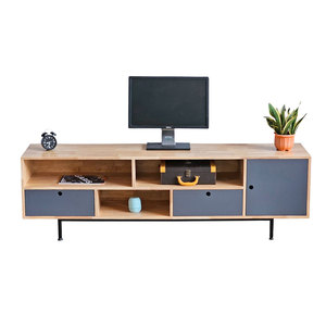 ตู้วางทีวีไม้ยางพาราสไตล์ร่วมสมัย Ministral สำหรับห้องนั่งเล่น ขนาด 180x40x53 ซม. รุ่น KTV68053 เหมาะสำหรับบ้านสไตล์ฟาร์มเฮาส์และตู้วางทีวี - Product Image 1