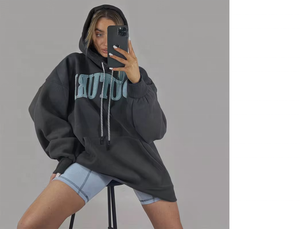 เสื้อสเวตเตอร์แบบสวมหัวแขนยาวผ้ากำมะหยี่บุซับในลำลองสำหรับผู้หญิงเสื้อฮู้ดไซส์ใหญ่พิเศษฤดูใบไม้ร่วง - Product Image 4