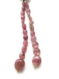 ลูกปัดทัวร์มาลีนสีชมพูอ่อนธรรมชาติ 2 เส้น สำหรับทำเครื่องประดับอัญมณ์ - Product Image 3