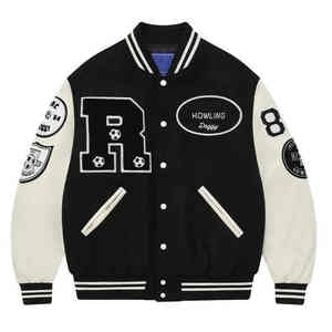Chaqueta universitaria de lana bordada personalizada Retro Letterman estilo béisbol Streetwear para la moda universitaria y juvenil - Product Image 1