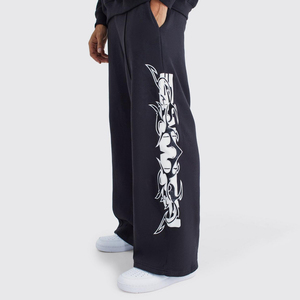 Factory Boxy Sudadera con capucha Pantalones sueltos Unisex Logotipo personalizado 100% Algodón puff estampado chándal Sudadera con capucha French Terry Conjunto de chándal - Product Image 2