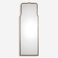 Miroir sur pied de style marocain avec cadre en or antique pour des intérieurs élégants