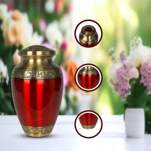 โกศเผาศพอลูมิเนียมหรูหราและทนทานสำหรับผู้ใหญ่ดีไซน์ศิลปะ - Product Image 3