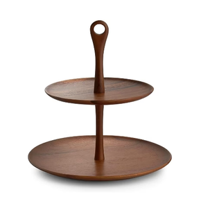 Wood <b>Cupcake</b> <b>Stand</b> for Restaurant & Hotels Table Decoration 2-Tier <b>Stand</b> Elegant Designer Wood Cake <b>Stand</b> - Product Image 2