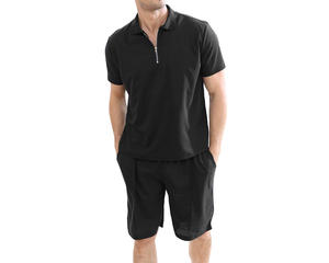 Ensemble de shorts décontractés pour hommes en tissu éponge, t-shirt à manches courtes en polyester/coton et shorts, haute qualité, séchage rapide - Product Image 4
