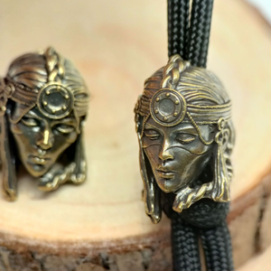 Tribe Female Warrior Brass Knife Bead DIY <strong>Paracord</strong> Woven Bracelets Lanyard Pendants Accessories Outdoor Tool Hangings <strong>Charms</strong> - Product Image 5