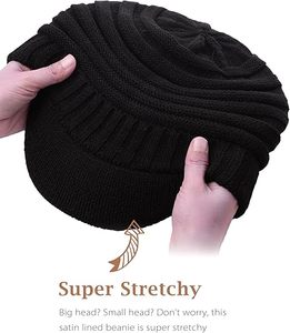 Gorro de punto grueso, tejido grueso, textura suave y acogedora, perfecto para la moda informal diaria - Product Image 4