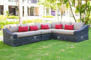 Moderno PE mimbre muebles de exterior precio competitivo esquina sofá conjunto para jardín sala de estar hoteles y apartamentos - Product Image 4