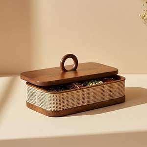 Caja de Especias de Madera Natural Pulida a Mano, Ecológica, con Grosor Ajustable, Diseño Vintage, Apta para Lavavajillas, para Cocinas Domésticas - Product Image 6